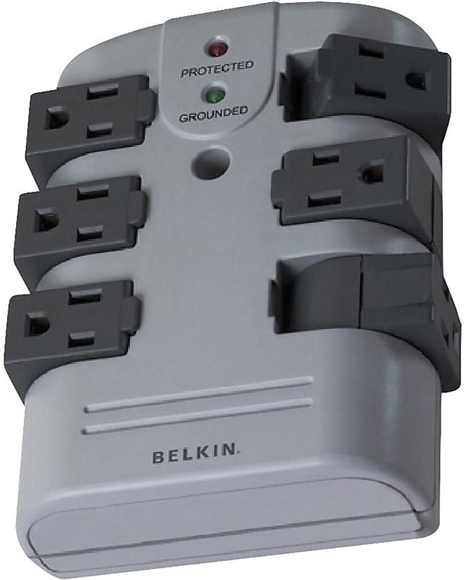 Belkin Pivot Plug 6-Outlet Surge Protector, 1080 Joules, Gray (K85869)