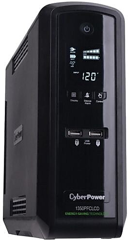 CyberPower PFC Sinewave Series 1350VA UPS, 10-Outlets, Black (CP1350PFCLCD)