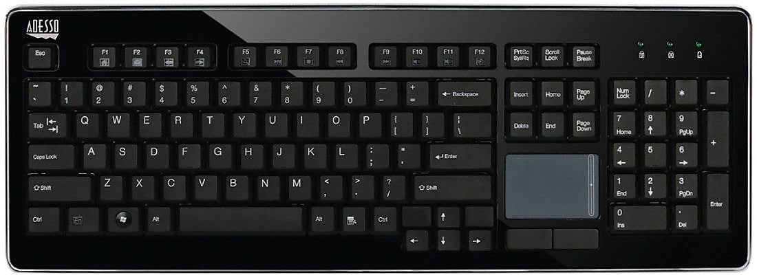 Adesso Wireless SlimTouch Desktop Touchpad Keyboard (WKB-4400UB)