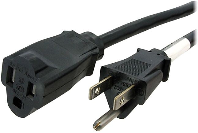 StarTech 6' Extension Cord, 14 AWG, Black (PAC101146)