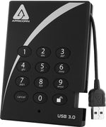 Apricorn Aegis Padlock 500GB USB 3.0 External Hard Drive, Gray (A25-3PL256-500)