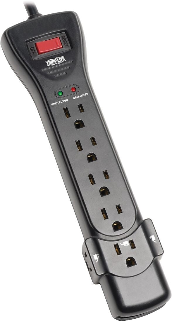 Tripp Lite 7-Outlet Surge Suppressor, 2160 Joules, 7' Cord, Black (QP7939)