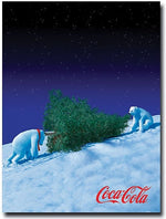 Trademark Global "Coke Polar Bears with Christmas Tree" Canvas Art, 24" x 18"