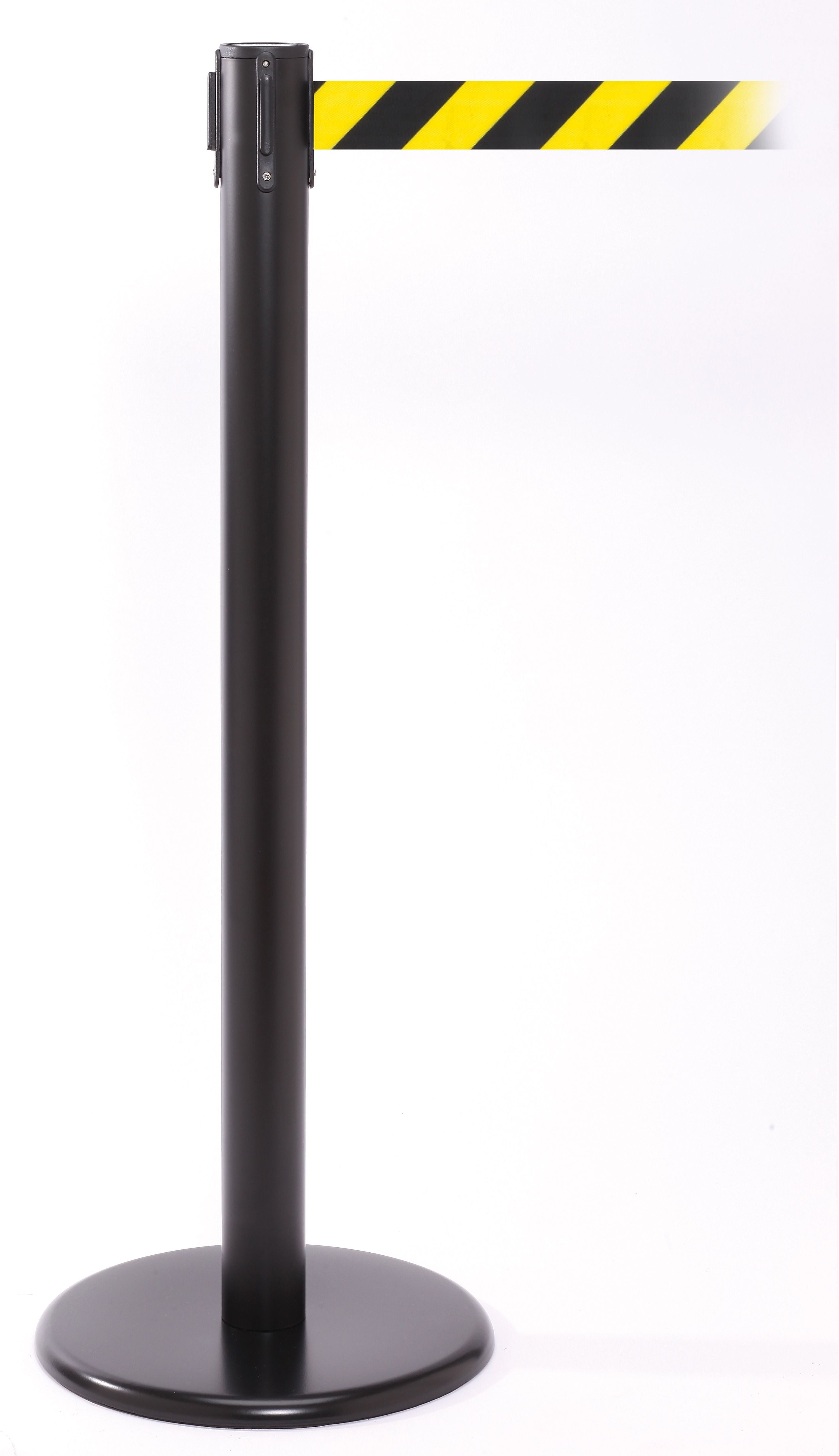 QPro 250 Black Retractable Belt Barrier with 11' Black/Yellow Belt (PRO250B-YB)