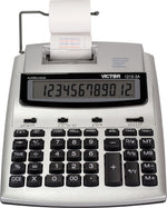 Victor (1212-3A) 12-Digit Printing Calculator, Gray/Black