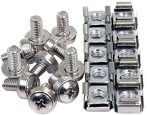 StarTech Mounting Screws and Cage Nuts For Server Rack Cabinet, 100/Pack (CABSCREWM62)