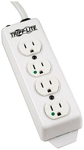 Tripp Lite Safe-IT Medical-Grade 4-Outlet Power Strip, 15 ft., White (PS-415-HG)