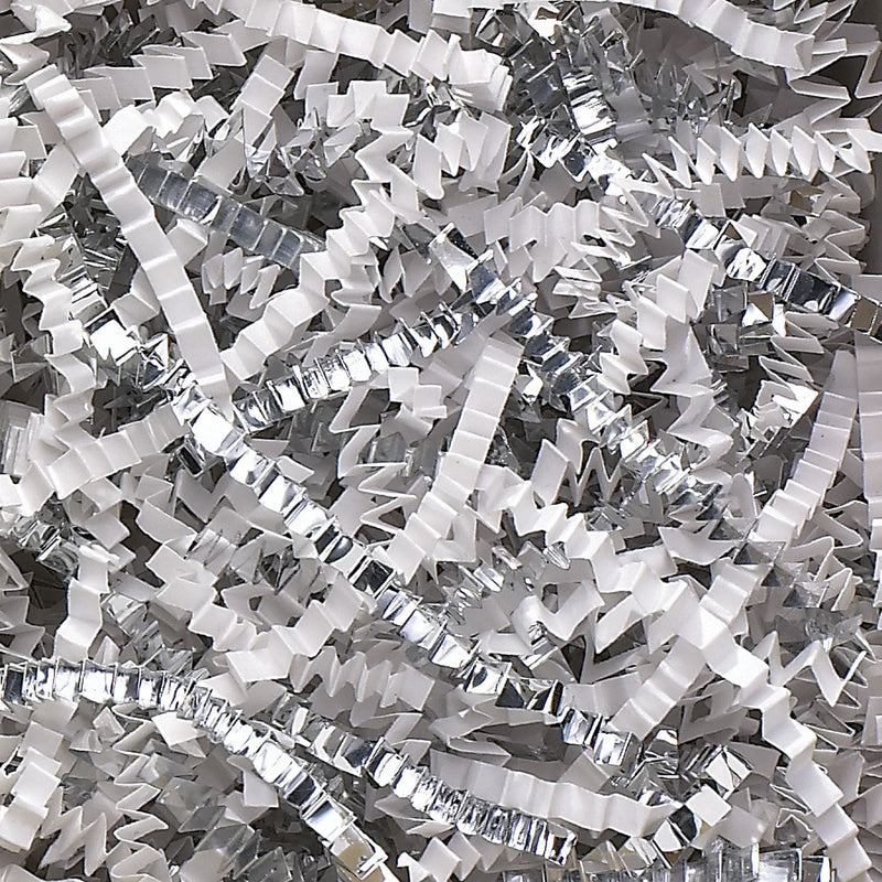 Partners Brand Crinkle Paper, 10 lbs., White/Silver Metallic Blend (CPB10DD)