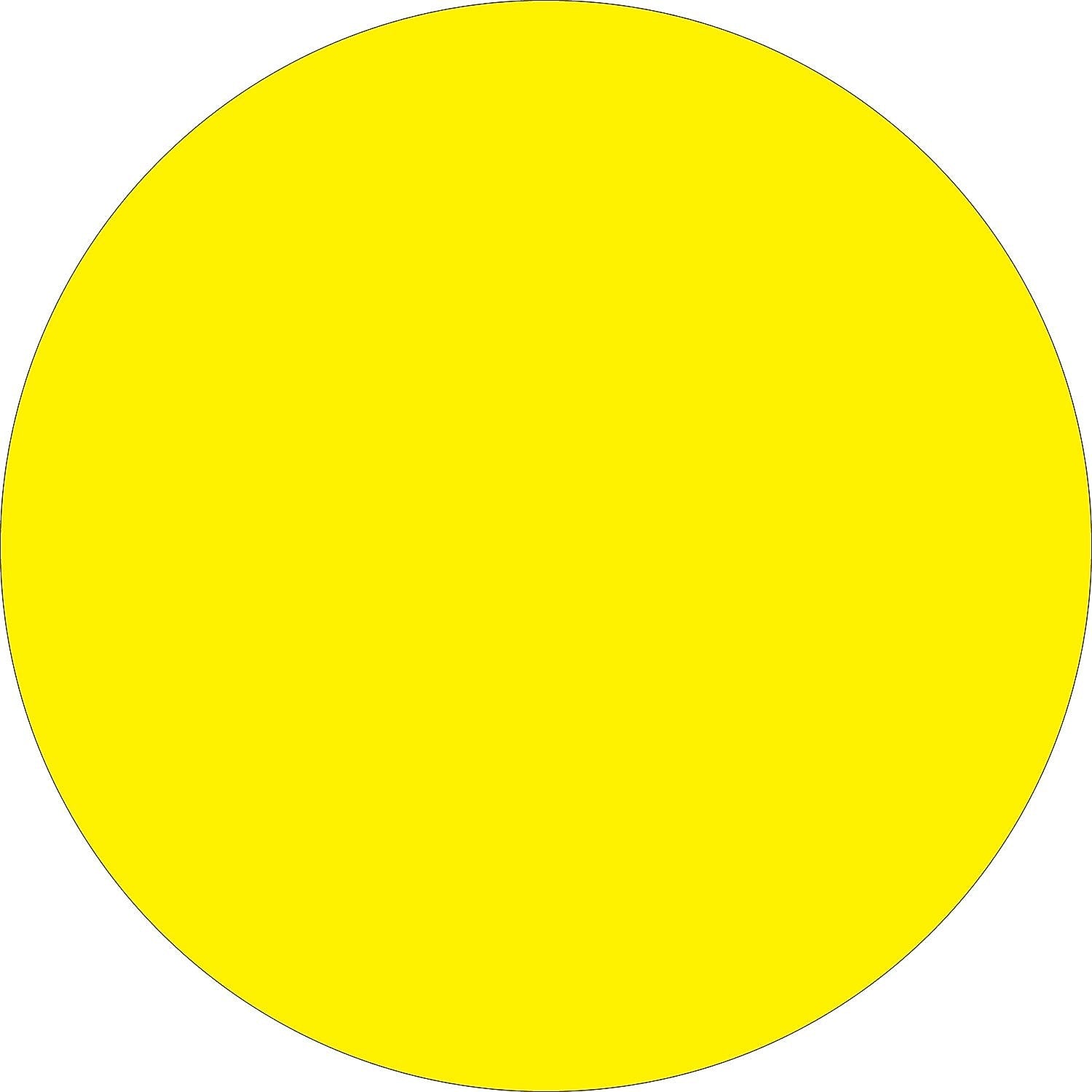 Tape Logic 1/2" Circle Inventory Label, Fluorescent Yellow, 500/Roll