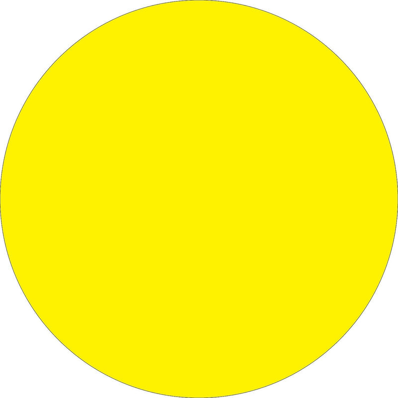 Tape Logic 1/2" Circle Inventory Label, Fluorescent Yellow, 500/Roll