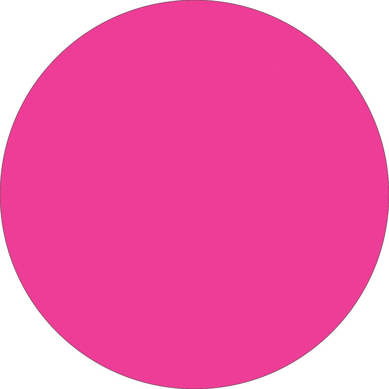 Tape Logic 1 1/2" Circle Inventory Label, Fluorescent Pink, 500/Roll