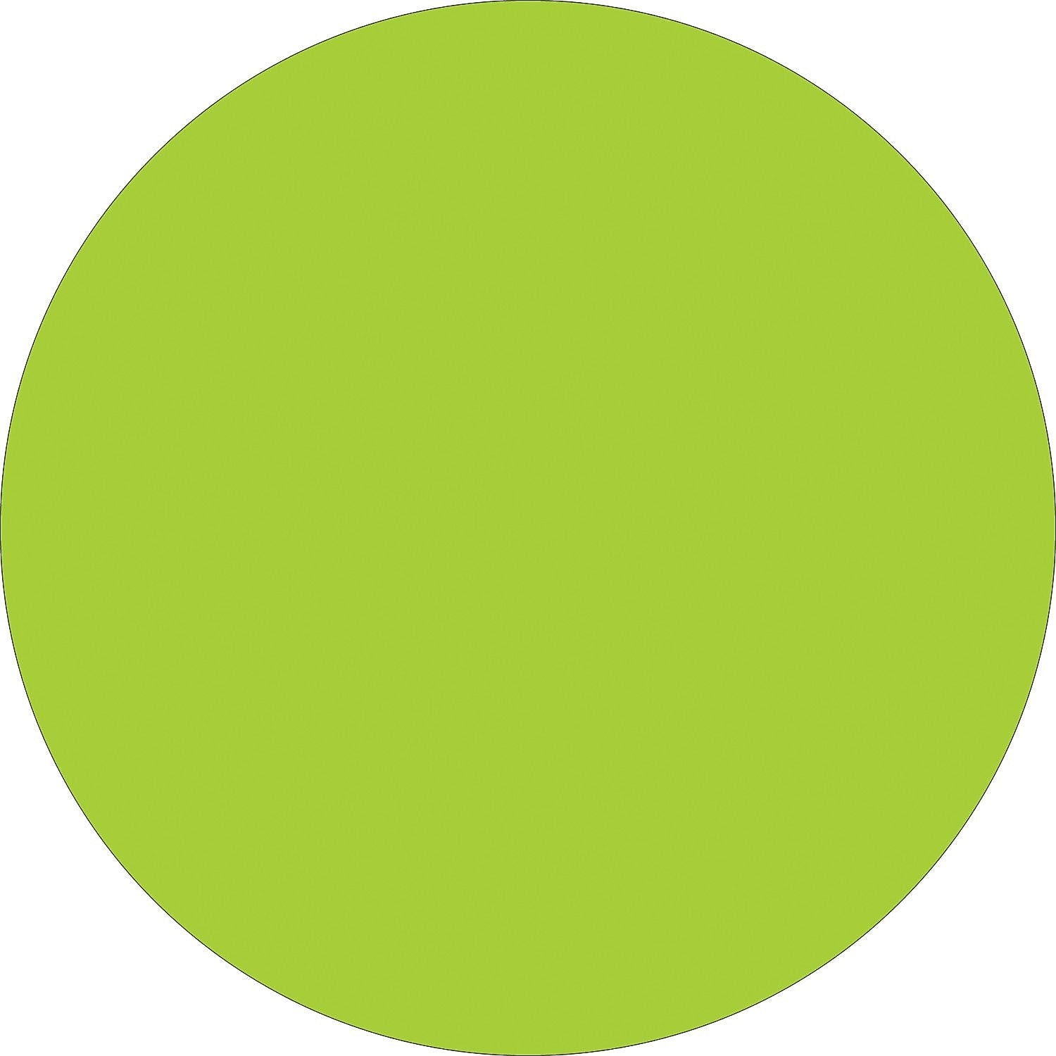 Tape Logic 1/2" Circle Inventory Label, Fluorescent Green, 500/Roll