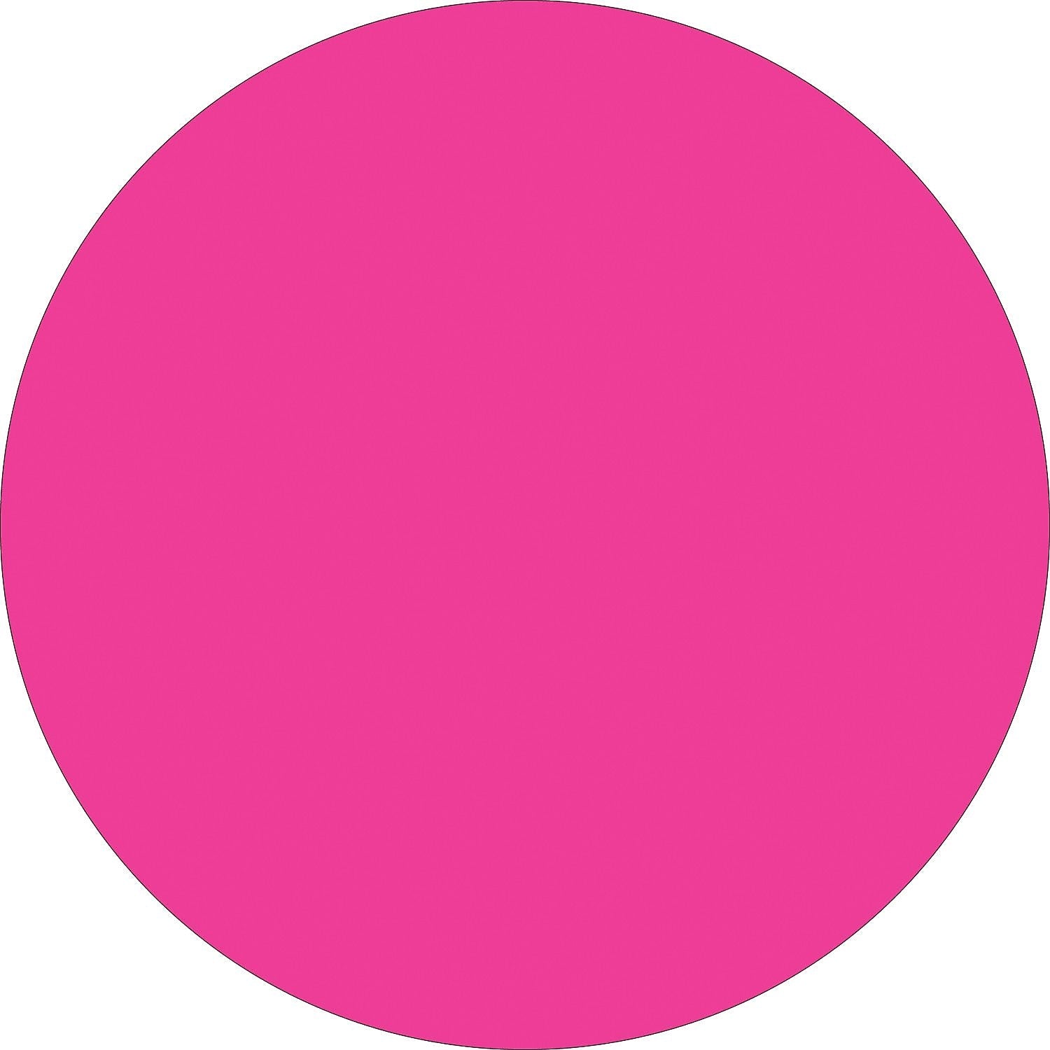 Tape Logic 1/2" Circle Inventory Label, Fluorescent Pink, 500/Roll