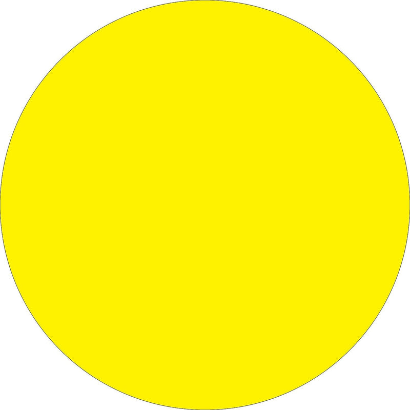 Tape Logic 1" Circle Inventory Label, Fluorescent Yellow, 500/Roll