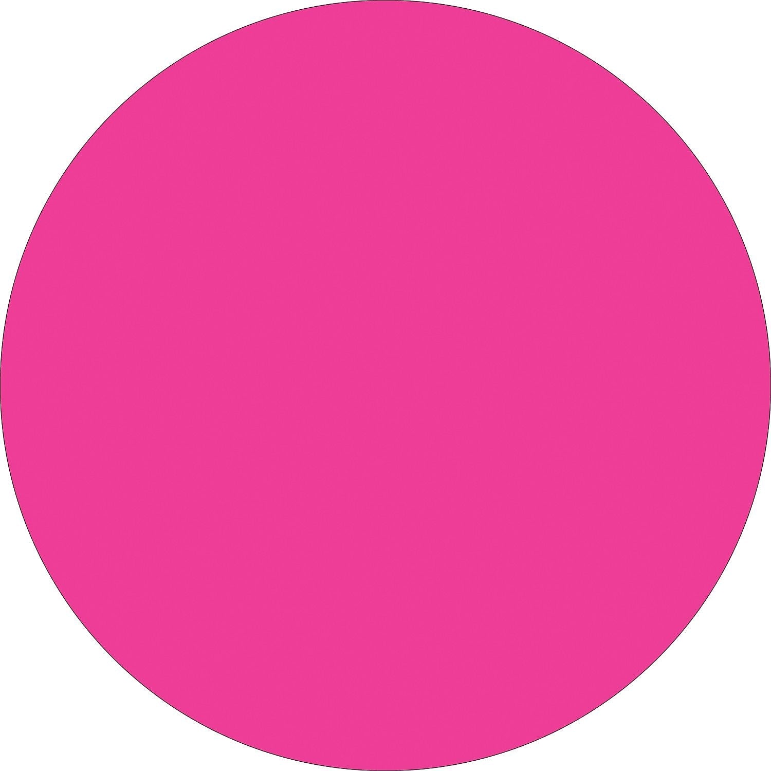Tape Logic 3" Circle Inventory Label, Fluorescent Pink, 500/Roll