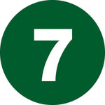 Tape Logic 2" Circle "7" Number Label, Dark Green, 500/Roll