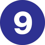Tape Logic 2" Circle "9" Number Label, Dark Blue, 500/Roll