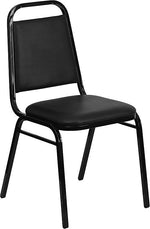 Flash Furniture HERCULES™ 18"H Vinyl Black Frame Trapezoidal Back Banquet Chair, Black, 20/Pack (20FDBHF2BKVYL)
