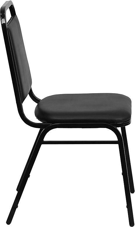Flash Furniture HERCULES™ 18"H Vinyl Black Frame Trapezoidal Back Banquet Chair, Black, 20/Pack (20FDBHF2BKVYL)