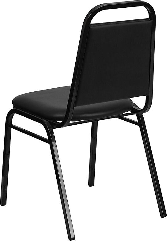 Flash Furniture HERCULES™ 18"H Vinyl Black Frame Trapezoidal Back Banquet Chair, Black, 20/Pack (20FDBHF2BKVYL)