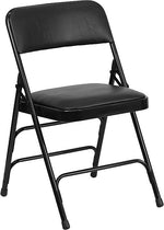 Flash Furniture HERCULES™ Curved Triple Braced Vinyl Armless Folding Chair, Black, 12/Pack (12HAMC309AVBK)
