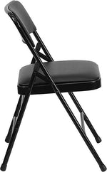 Flash Furniture HERCULES™ Curved Triple Braced Vinyl Armless Folding Chair, Black, 12/Pack (12HAMC309AVBK)