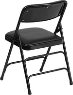 Flash Furniture HERCULES™ Curved Triple Braced Vinyl Armless Folding Chair, Black, 12/Pack (12HAMC309AVBK)
