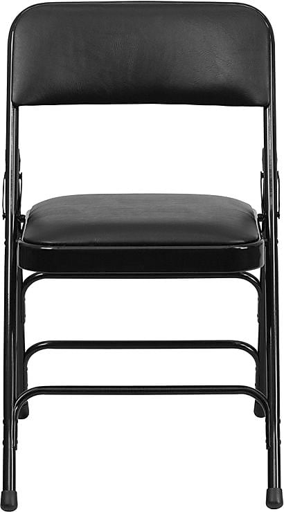 Flash Furniture HERCULES™ Curved Triple Braced Vinyl Armless Folding Chair, Black, 12/Pack (12HAMC309AVBK)