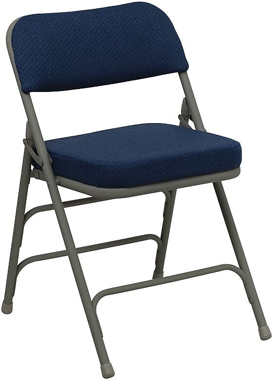Flash Furniture HERCULES™ Premium Curved Fabric Armless Folding Chair, Navy, 24/Pack