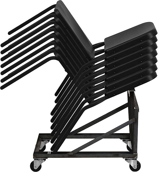 Flash Furniture HERCULES™ Polypropylene Stackable Melody Band/Music Chair, Black, 24/Pack (24HFMUSIC)