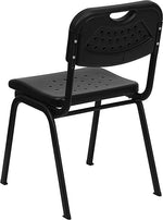 Flash Furniture HERCULES™ Plastic Powder Coated Frame Stack Chair, Black, 12/Pack