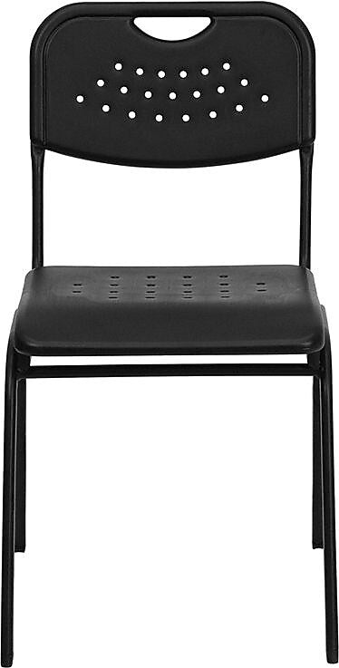 Flash Furniture HERCULES™ Plastic Powder Coated Frame Stack Chair, Black, 12/Pack
