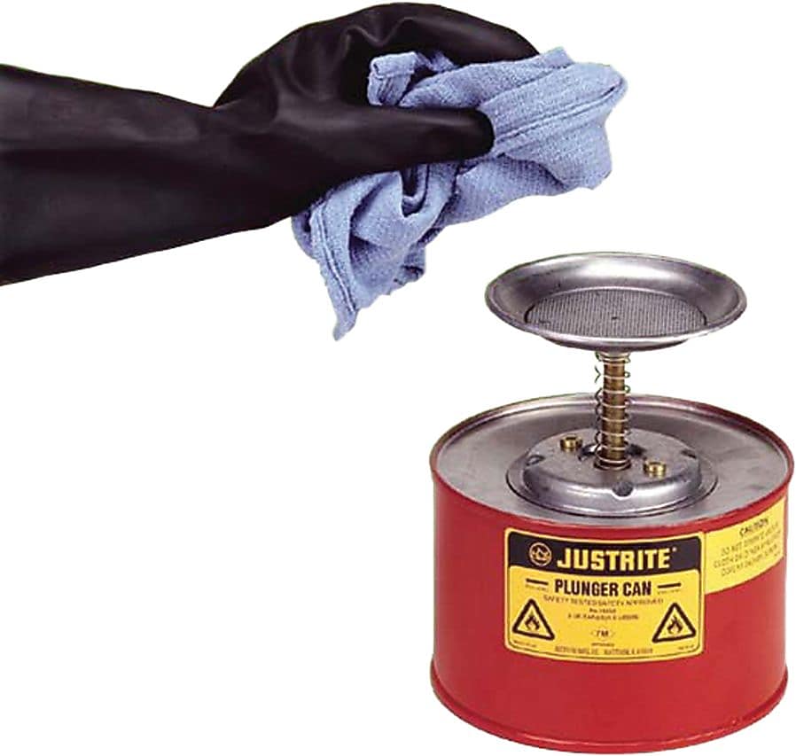 Justrite® 10208 Red Plunger Can, 2 qt