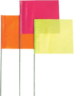 Presco 21"(L) x 3"(W) x 2"(H) Stake Flag, Blue, 100/Pack