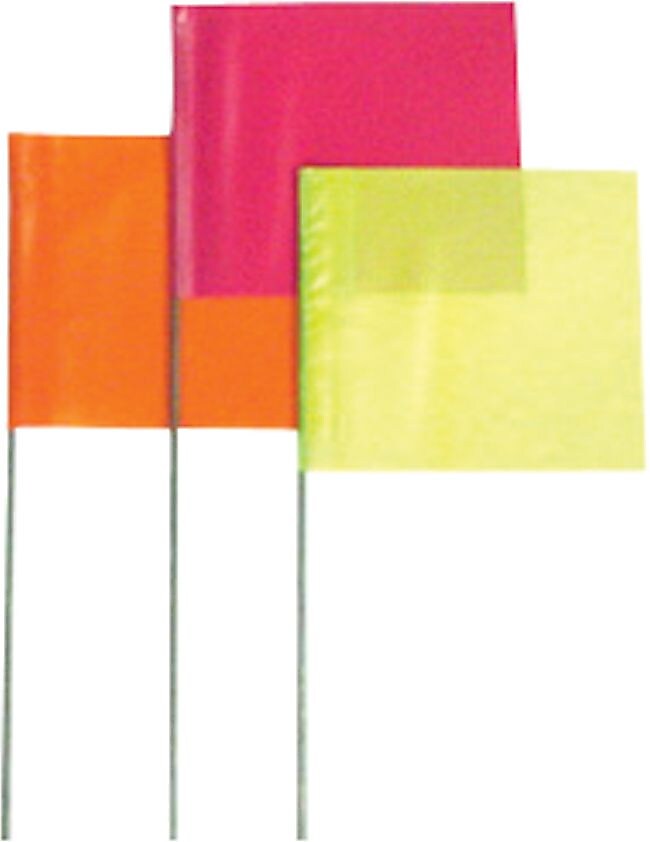 Presco Red Wired Stake Flag, 2" x 3" x 18", 100/Pk
