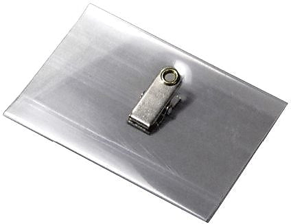 Blanks/USA® 4" x 3" Alligator Clip Name Tag Holder, Clear, 100/Pack
