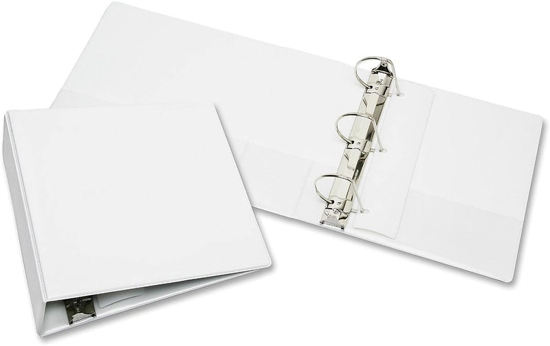 AbilityOne SKILCRAFT Heavy Duty 4" 3-Ring View Binders, Slant Ring, White (NSN4950696)