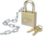 AbilityOne Padlock With Attached Chain, 1 3/4" Width, Steel (5340015881010)