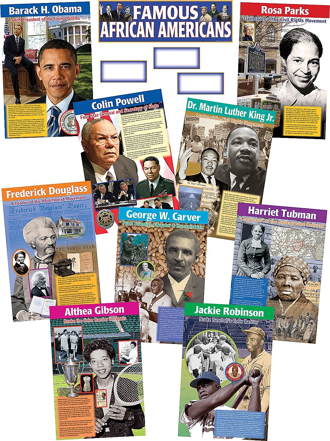 Famous African Americans Bulletin Board 12"x18" Gr K and up