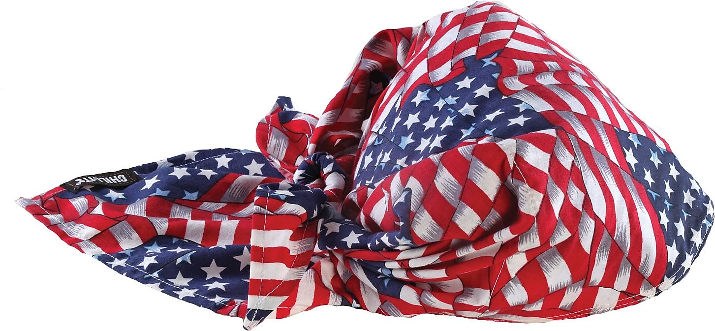 Ergodyne Chill-Its 6710 Cooling Bandana, Stars and Stripes, One Size, 24/Carton (12323)