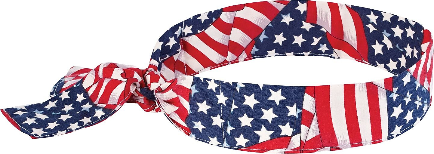 Ergodyne Chill-Its 6700 Evaporative Cooling Bandana, Blue and Red, One Size, 24/Carton (12303)