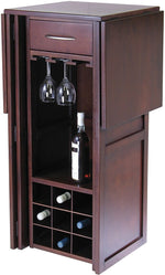 Winsome Newport 40.16" x 50" x 17.87" Wood Expandable Counter Wine Bar, Antique Walnut