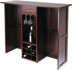 Winsome Newport 40.16" x 50" x 17.87" Wood Expandable Counter Wine Bar, Antique Walnut