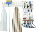 Wall Control Laundry Room & Pantry Organizer Storage Kit, White Tool Board and Red Accessories (10-LAU-200 WR)