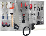 Wall Control 4' Metal Pegboard Basic Tool Organizer Kit, Galvanized Tool Board and Black Accessories