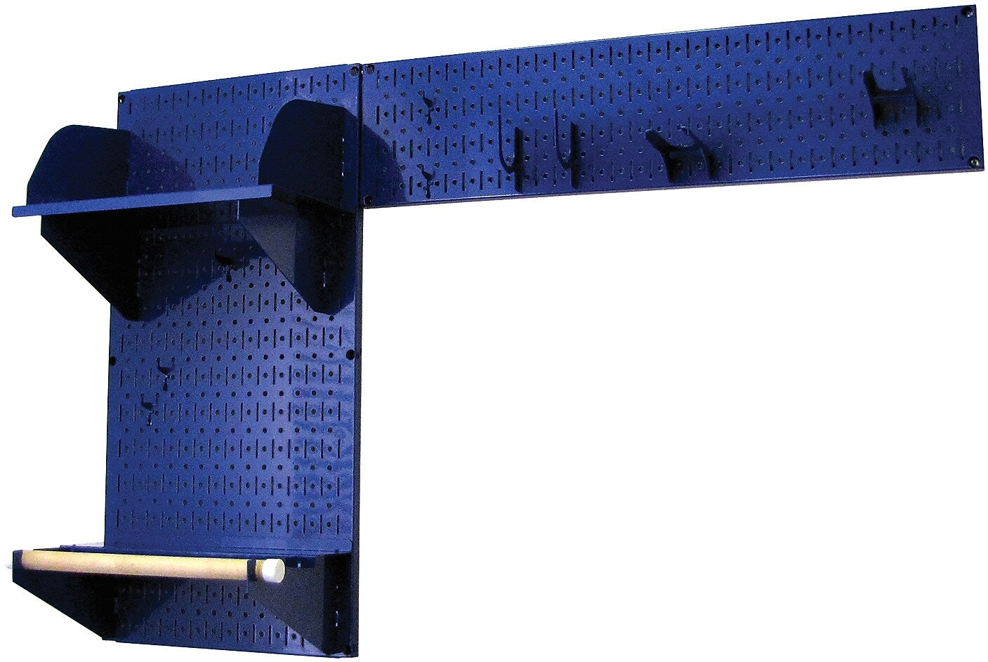 Wall Control Garden Tool Storage Organizer Pegboard Kit, Blue Tool Board and Blue Accessories