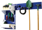 Wall Control Garden Tool Storage Organizer Pegboard Kit, Blue Tool Board and White Accessories