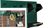 Wall Control Garden Tool Storage Organizer Pegboard Kit, Green Tool Board and Black Accessories