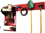 Wall Control Garden Tool Storage Organizer Pegboard Kit, Red Tool Board and Black Accessories