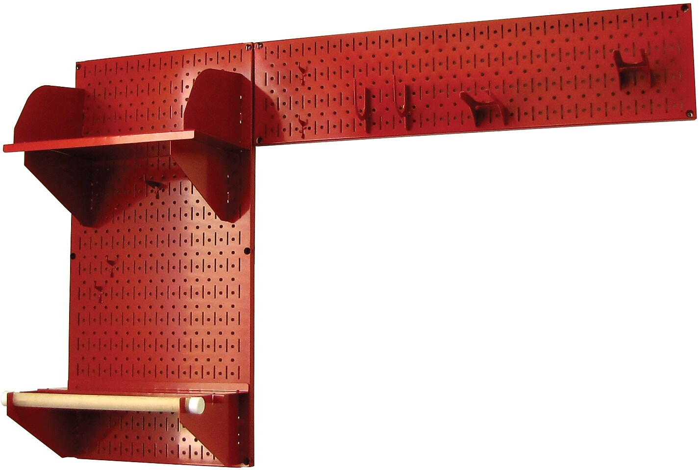 Wall Control Garden Tool Storage Organizer Pegboard Kit, Red Tool Board and Red Accessories